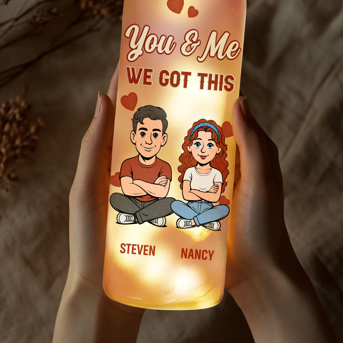 Enduring Love - Personalized Custom Bottle Lamp - Image 3