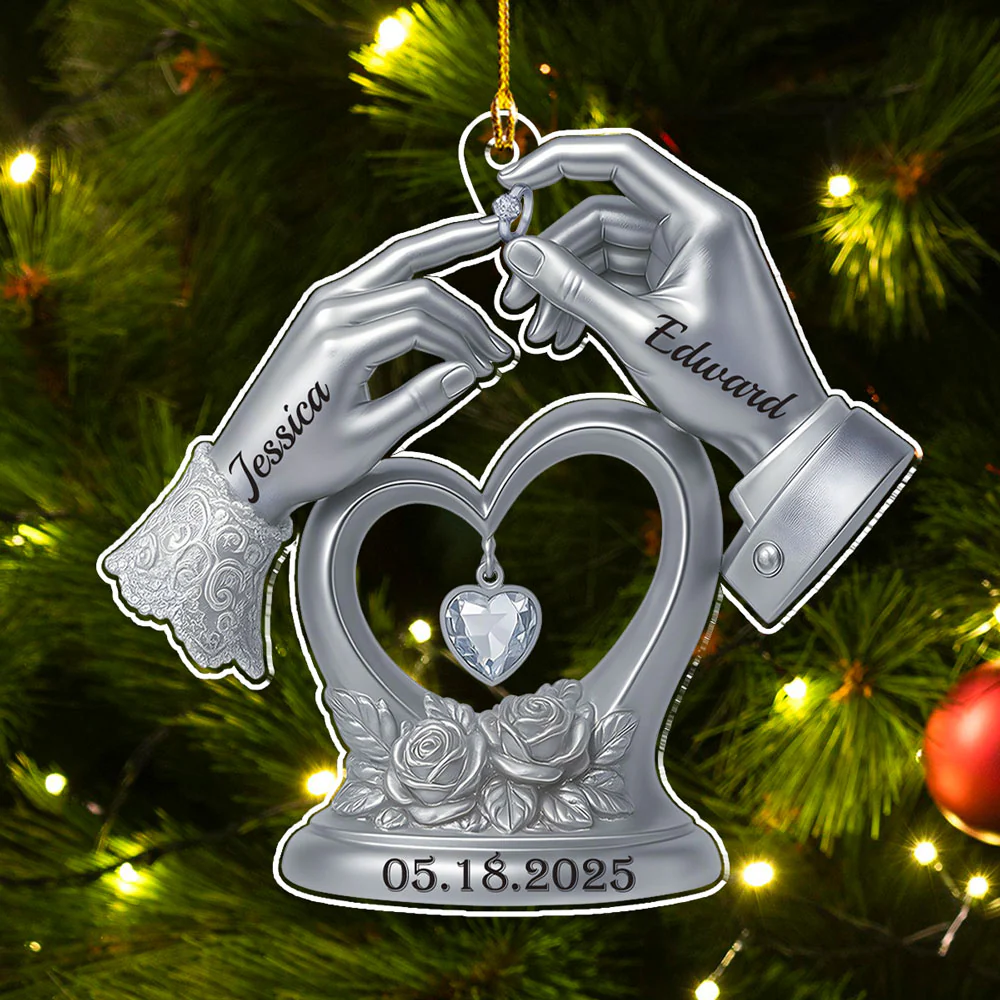 Engraved In Love - Personalized Custom Acrylic Ornament - Image 3