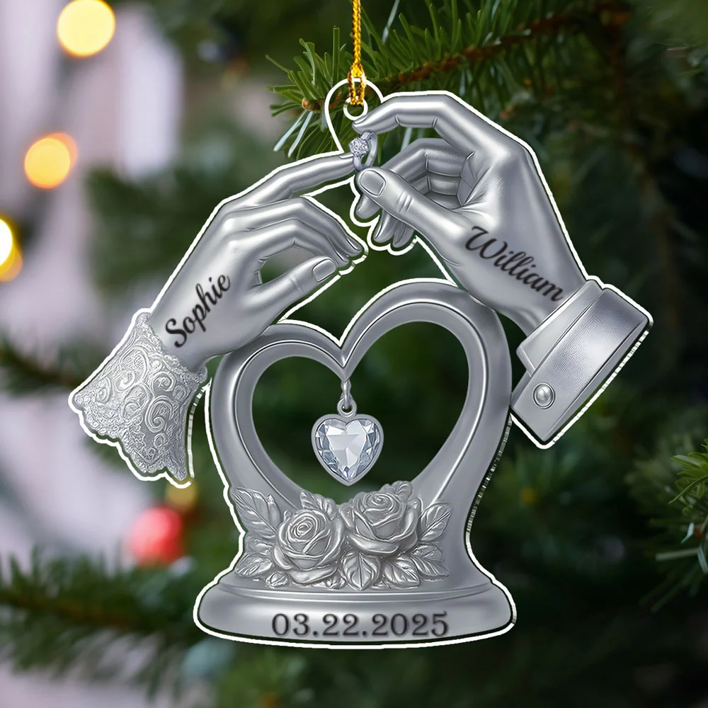 Engraved In Love - Personalized Custom Acrylic Ornament - Image 6