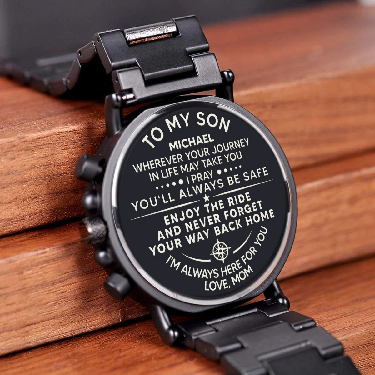 Enjoy The Ride And Never Forget - Personalized Engraved Wooden Watches GQ026 - Image 2
