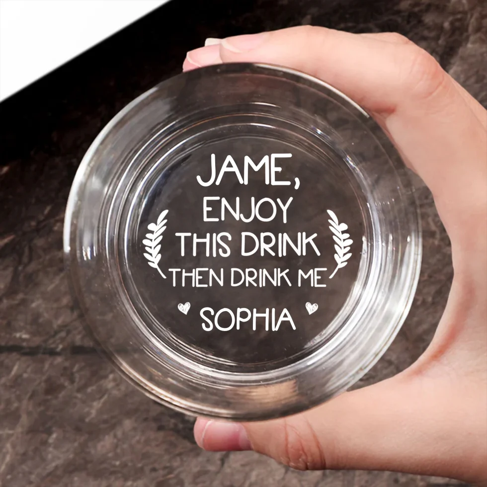 Enjoy Your Drink - Personalized Custom Engraved Whiskey Glass - Image 6