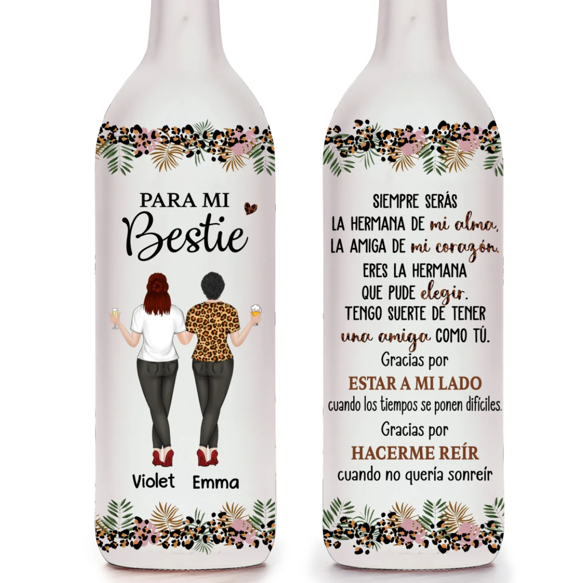 Eres Mi Hermana Del Alma – Lámpara De Botella Personalizada - Image 6