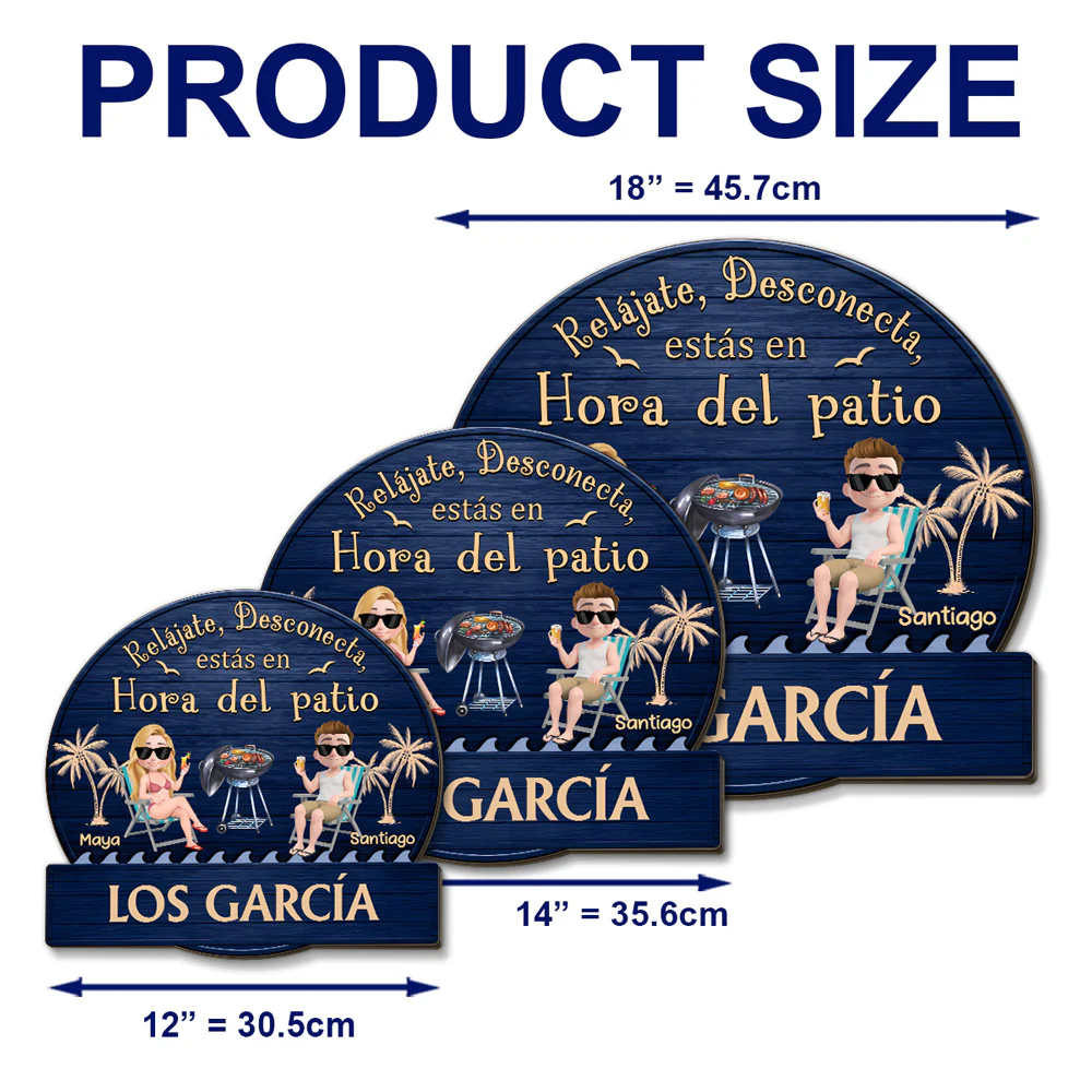 Es Hora Del Patio – Letrero De Madera Personalizado - Image 7
