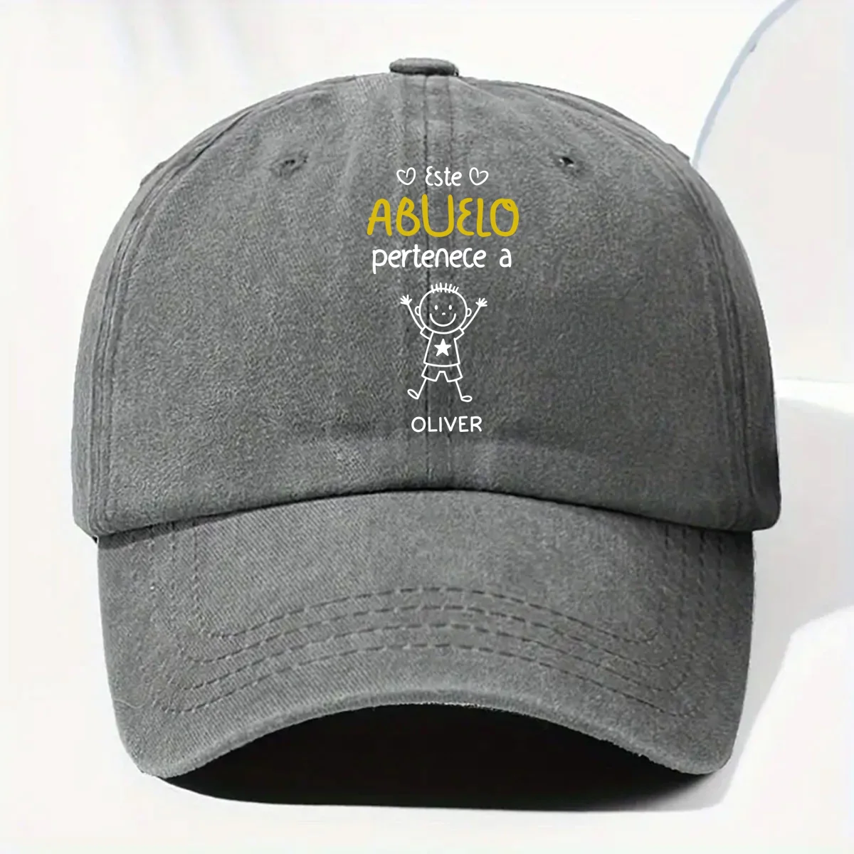 Este Abuelo Papá Pertenece A - Gorra de Mezclilla Vintage Lavada Personalizada - Image 7