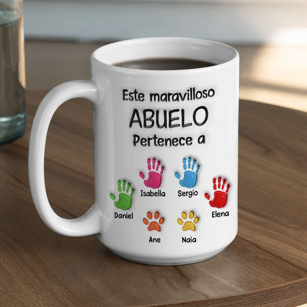 Este Maravilloso Padre Abuelo Pertenece A - Taza Personalizada con Efecto 3D Inflado - Image 4