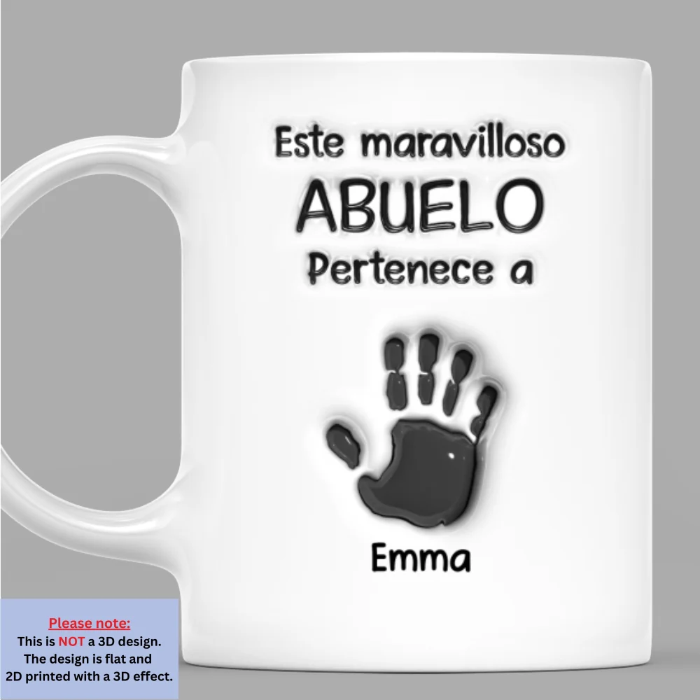 Este Maravilloso Padre Abuelo Pertenece A - Taza Personalizada con Efecto 3D Inflado - Image 7