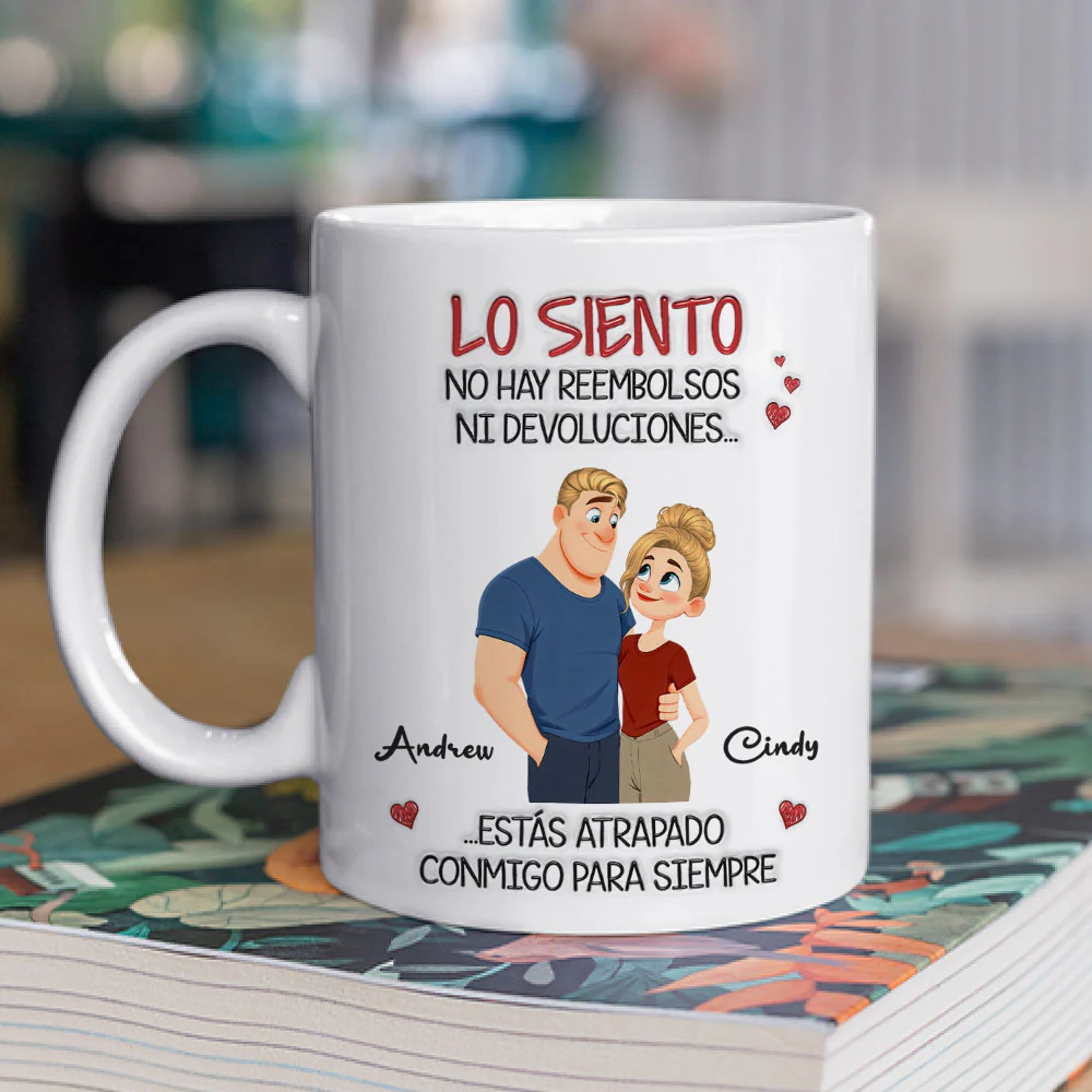 Estás Atrapado Conmigo - Taza personalizada con efecto 3D inflado - Image 2