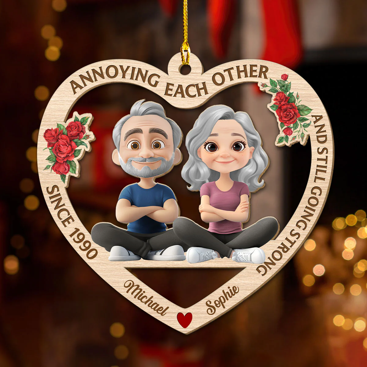 Eternal Love - Personalized Custom Wood Ornament - Image 2