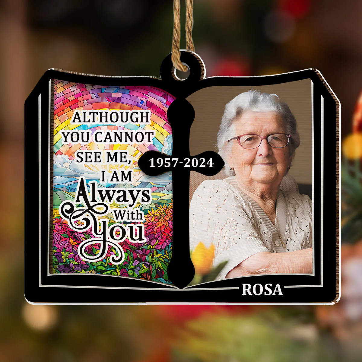 Even Though You Flew Away - Personalized Custom Wood And Acrylic Ornament - Image 2