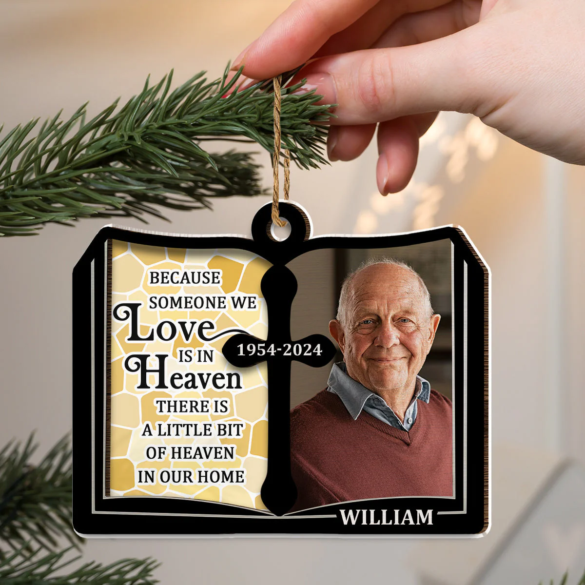 Even Though You Flew Away - Personalized Custom Wood And Acrylic Ornament - Image 4