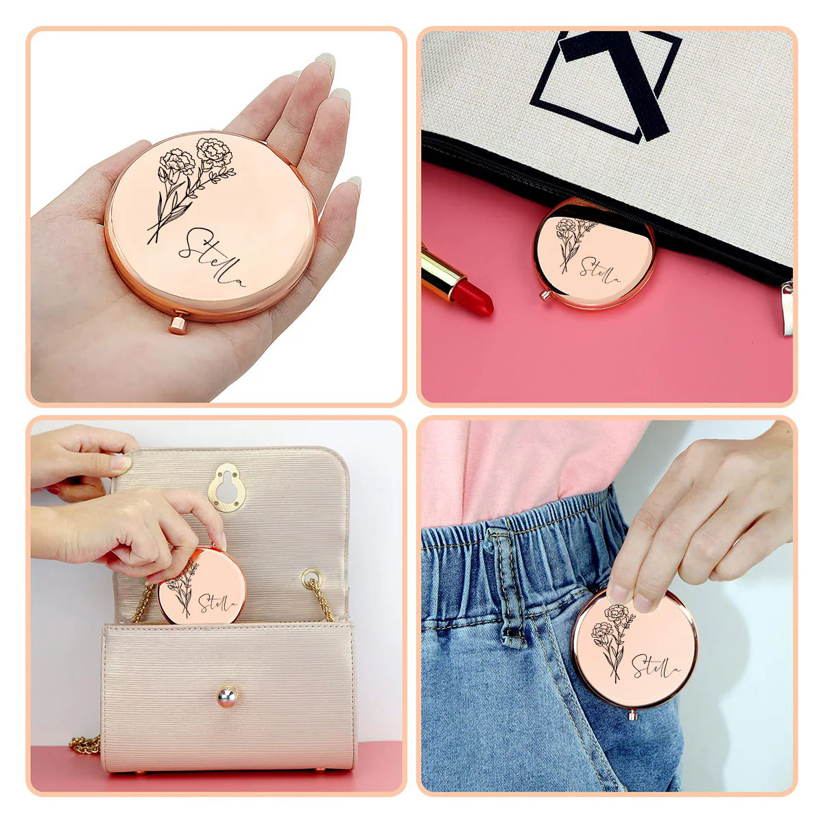 Every Best Friend Is A Special Flower - Personalized Custom Compact Mirror - Image 2