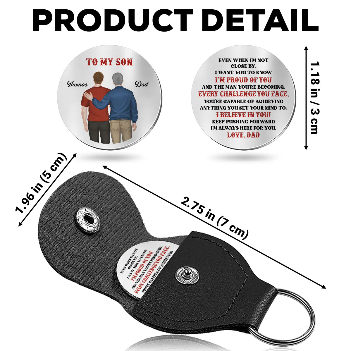 Every Challenge You Face - Personalized Custom Pocket Hug - Image 5