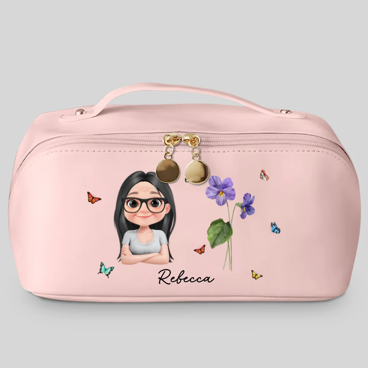 Every Child Is A Wildflower - Personalized Custom Leather Makeup Bag - Image 7