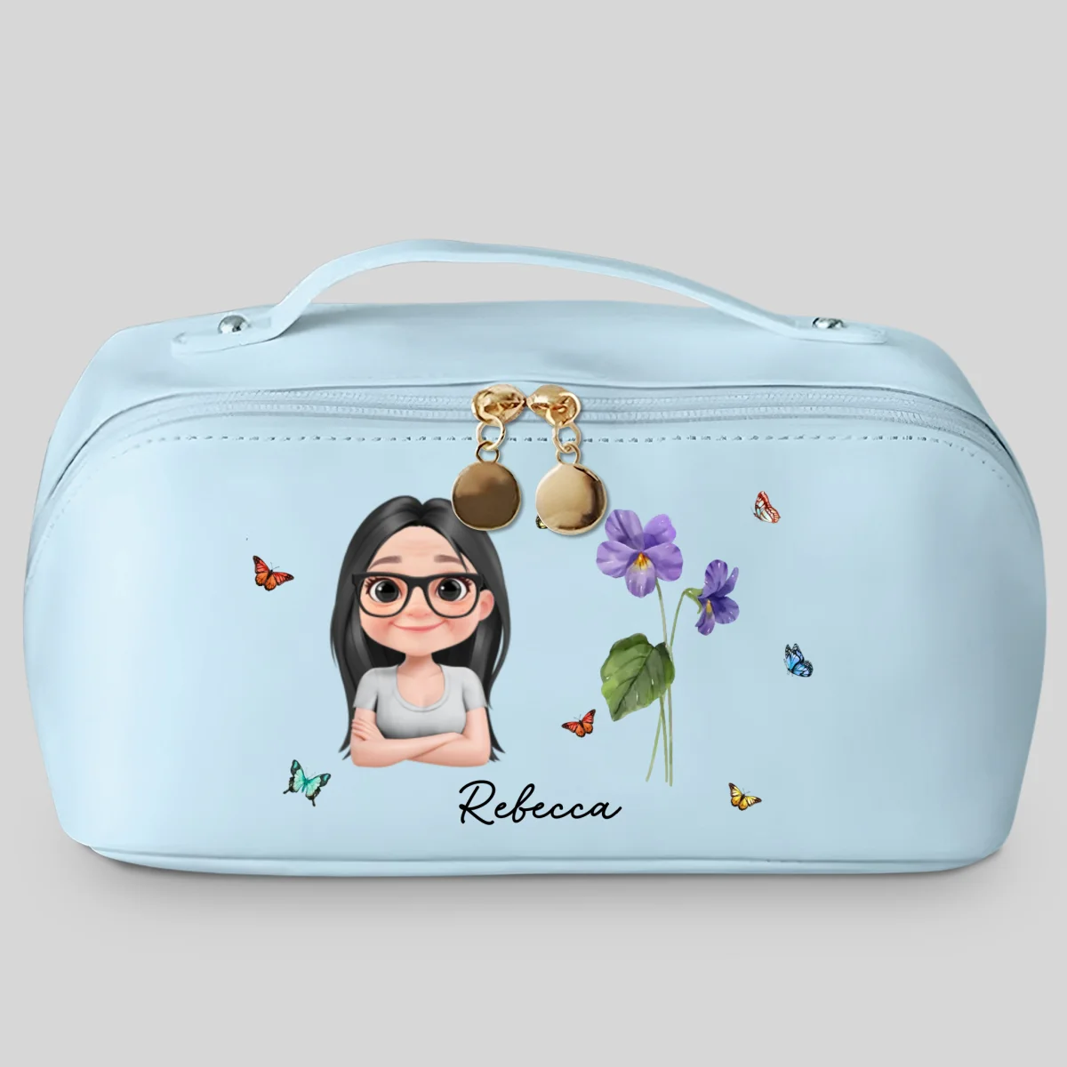 Every Child Is A Wildflower - Personalized Custom Leather Makeup Bag - Image 8