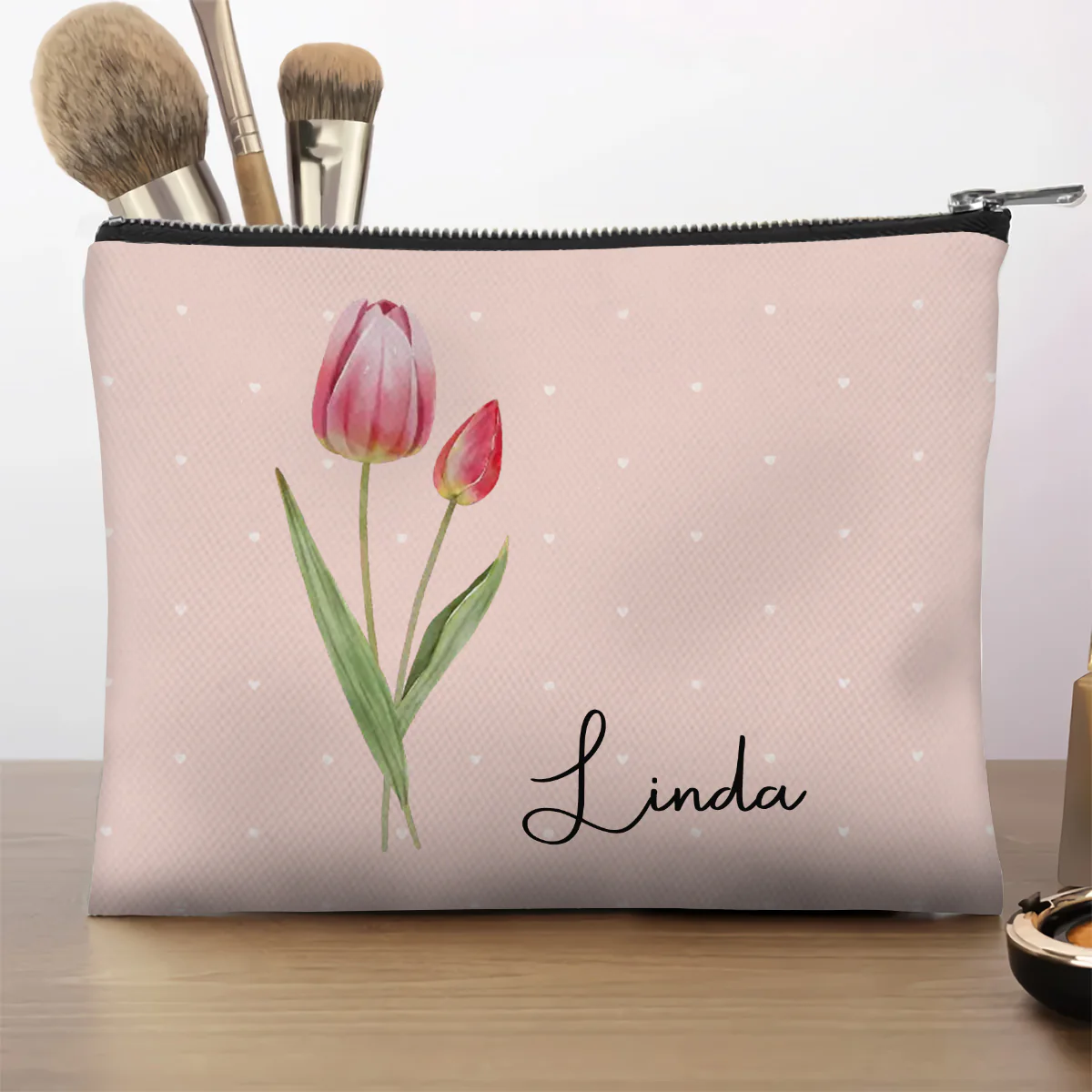 Every Flower Blooms In Its Own Time - Personalized Custom Cosmetic Bag - Image 3