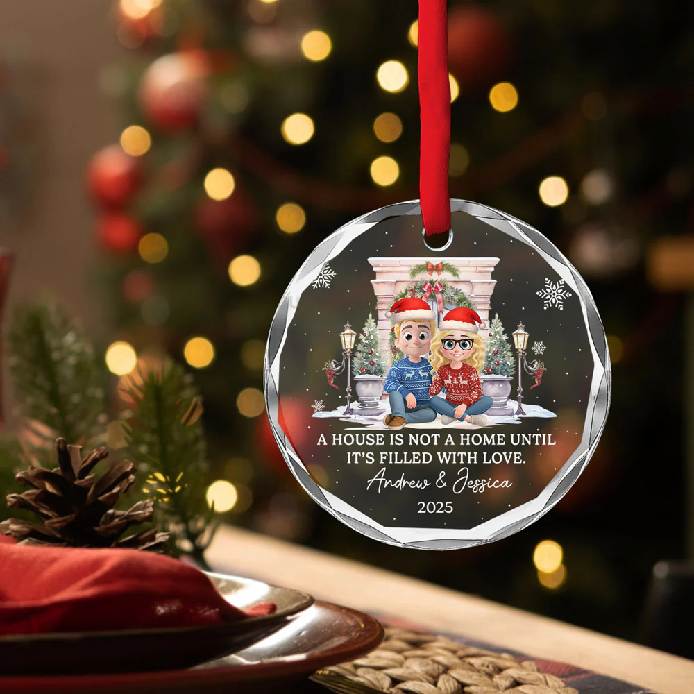 Every House Needs Some Love - Personalized Custom Glass Ornament - Image 2
