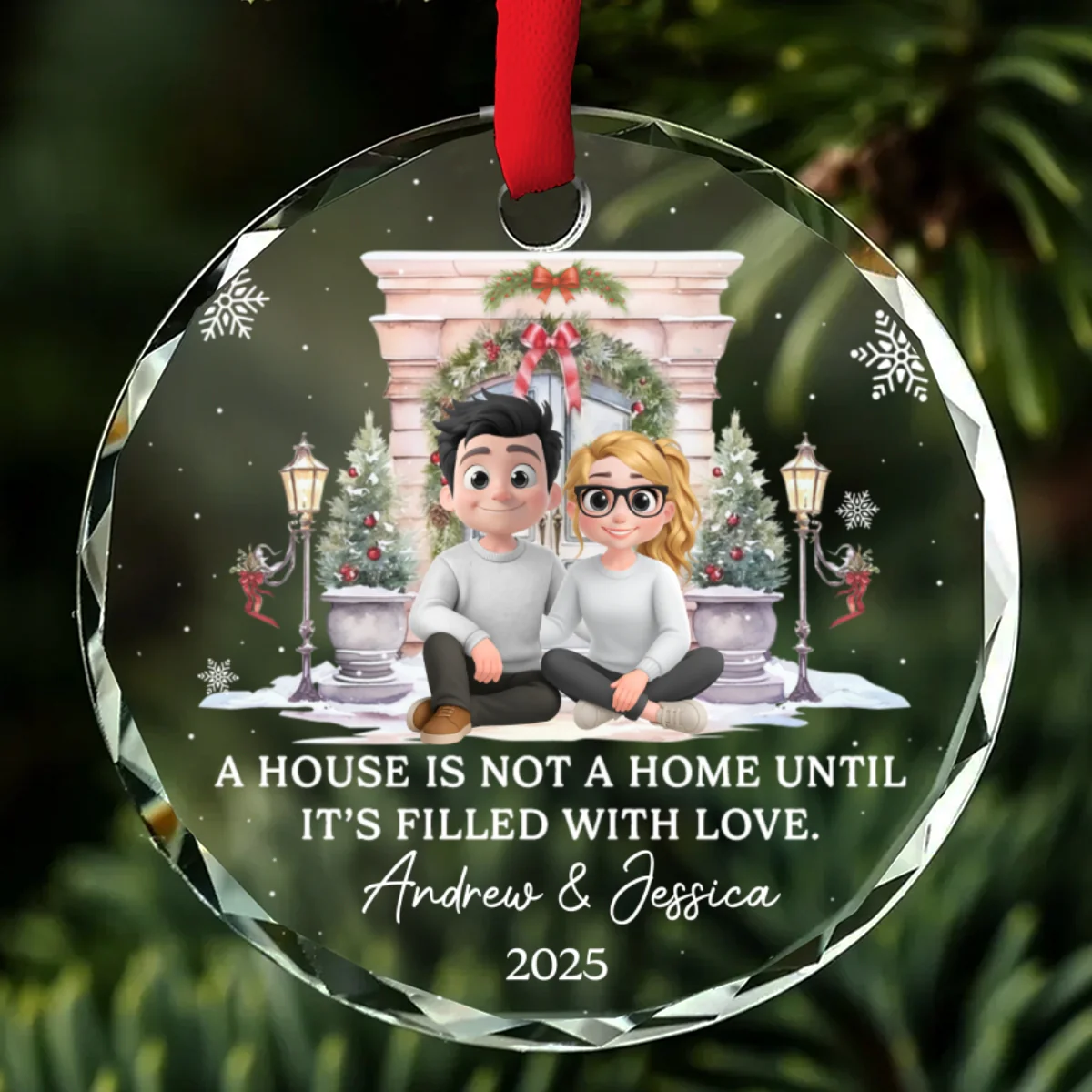 Every House Needs Some Love - Personalized Custom Glass Ornament - Image 6