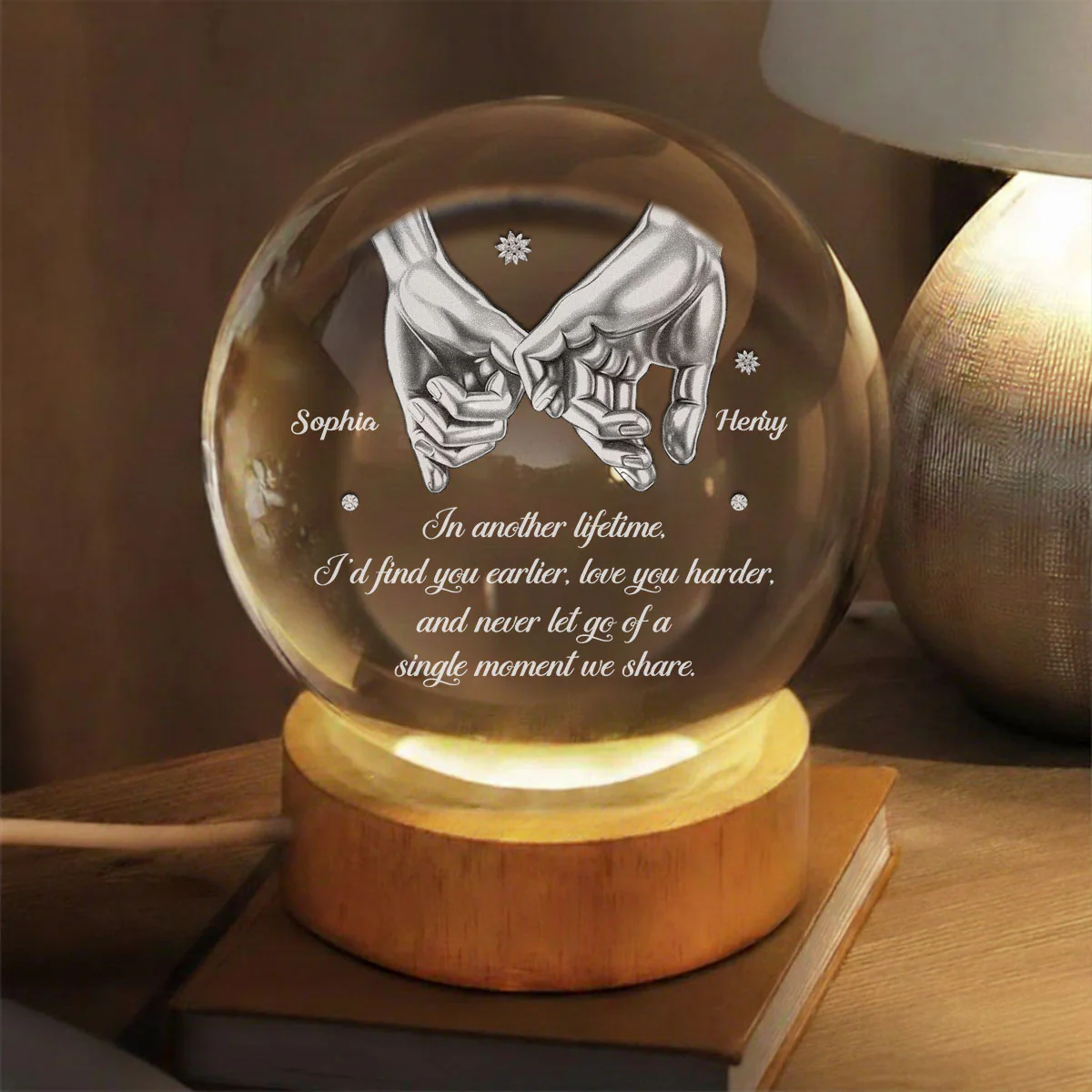 Every Single Moment - Personalized Custom Crystal Globe Lamp - Image 2