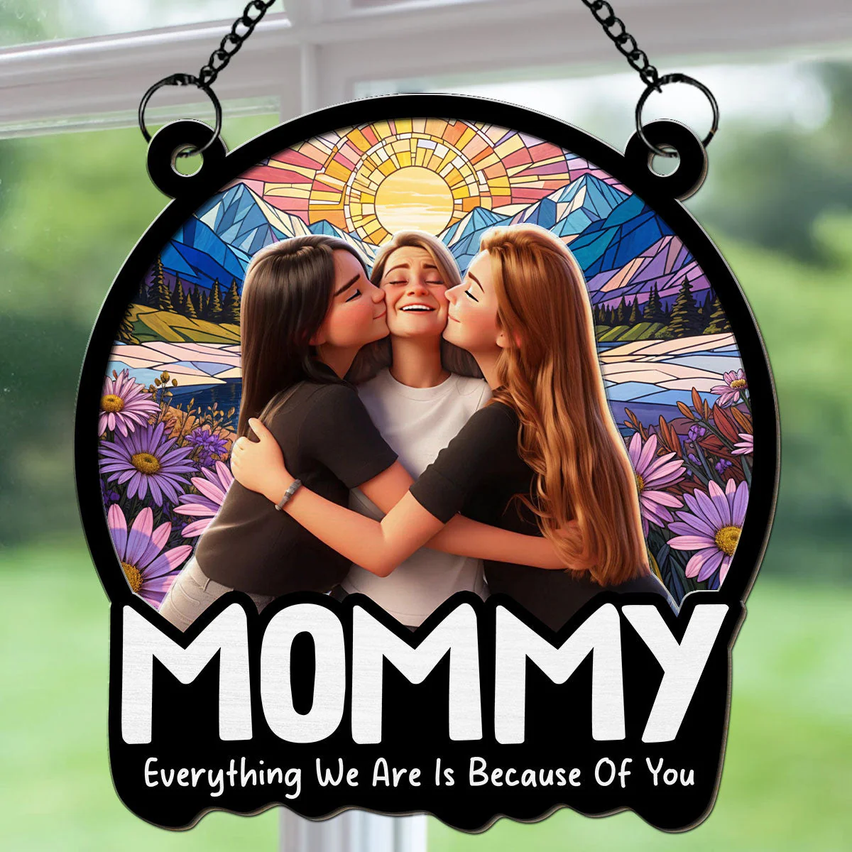 Everything I Am Is Because Of You - Personalized Custom Suncatcher - Image 5
