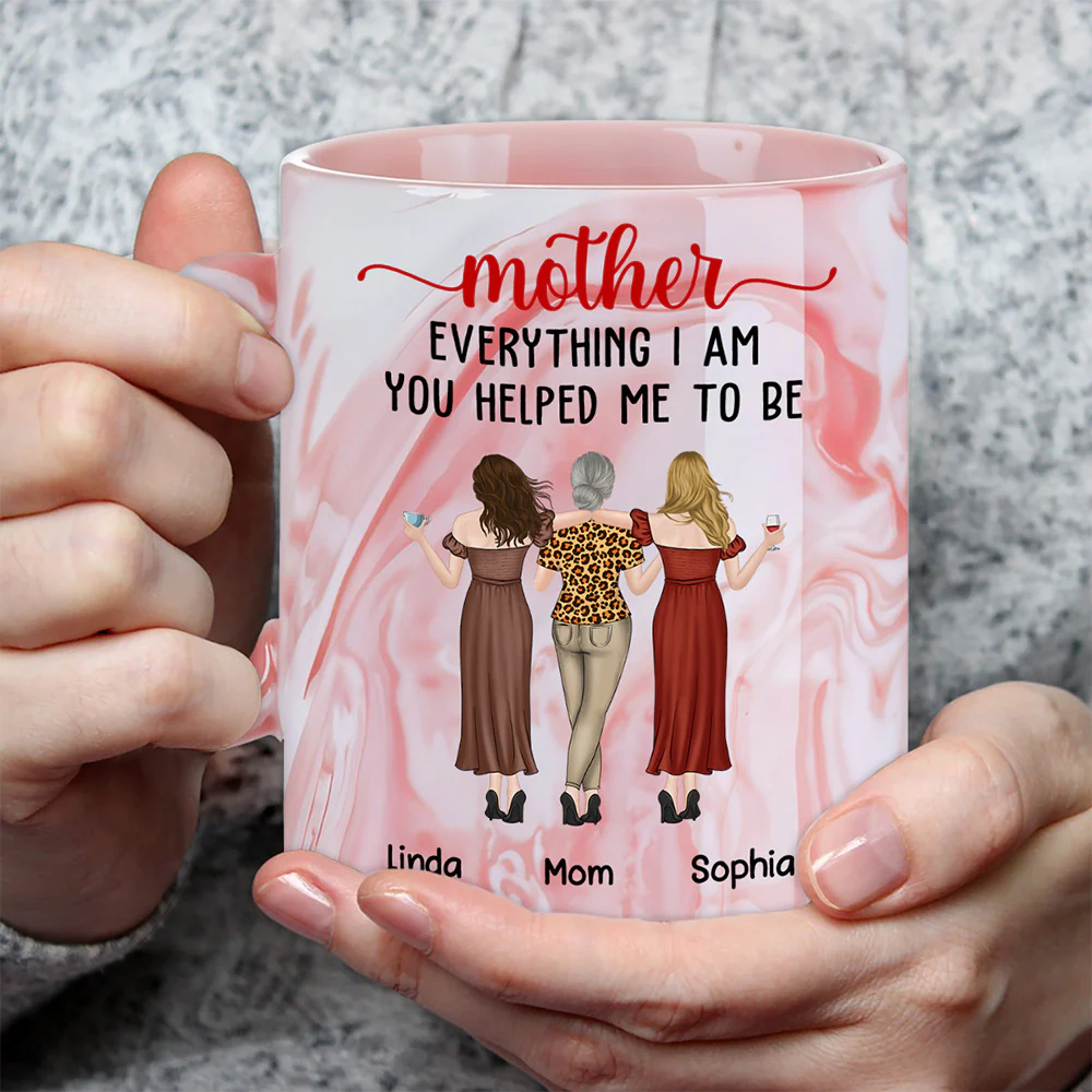 Everything I Am - Personalized Custom Pink Marble Mug - Image 3