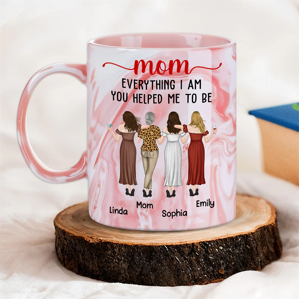 Everything I Am - Personalized Custom Pink Marble Mug - Image 5
