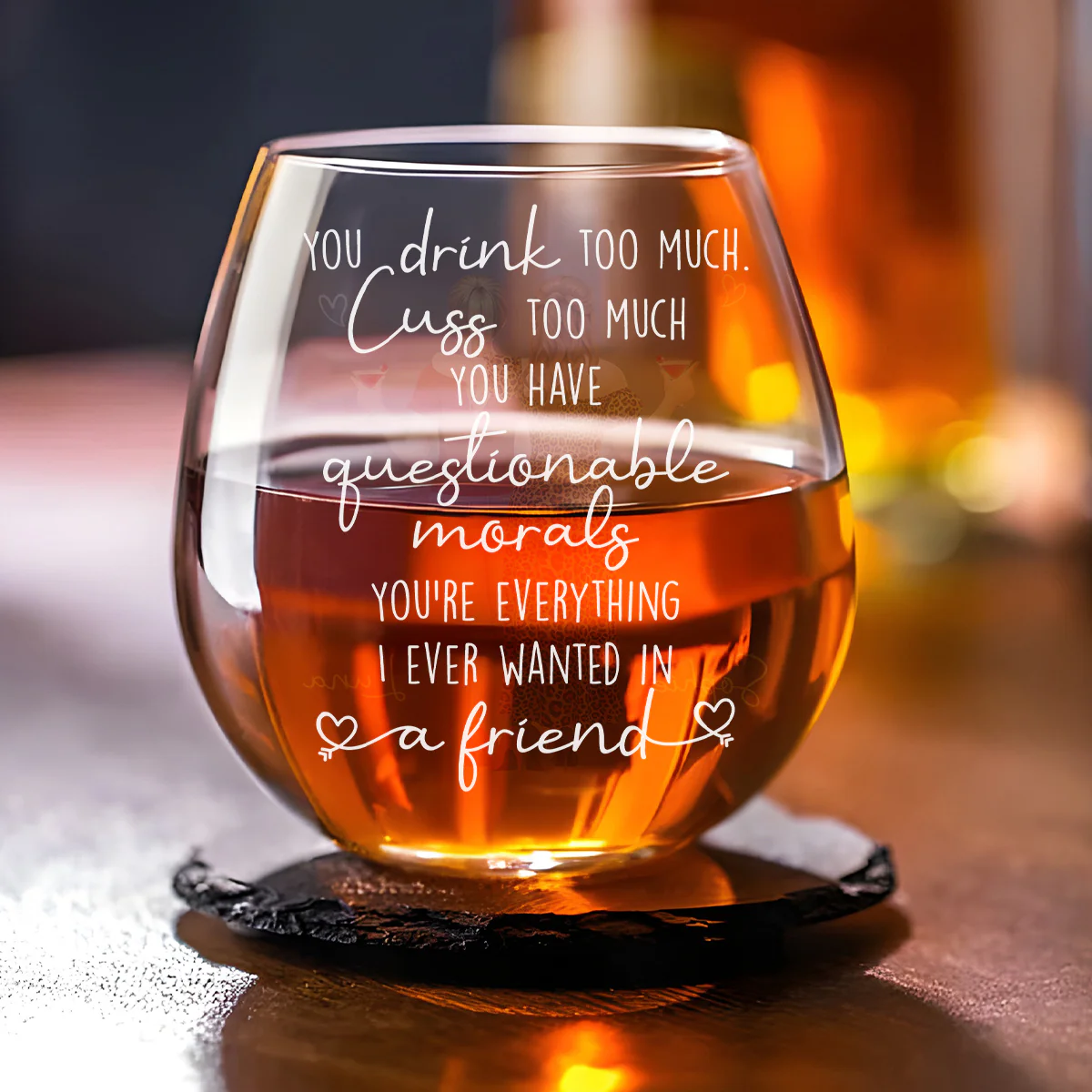 Everything I Wanted In A Friend- Personalized Custom Wine Glass - Image 4