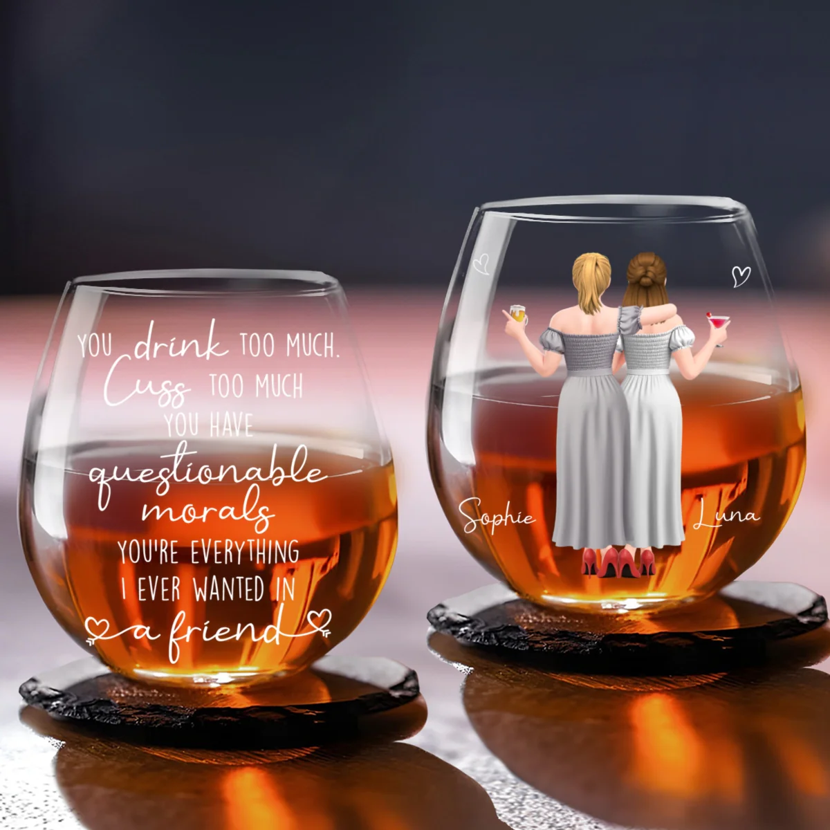 Everything I Wanted In A Friend- Personalized Custom Wine Glass - Image 6