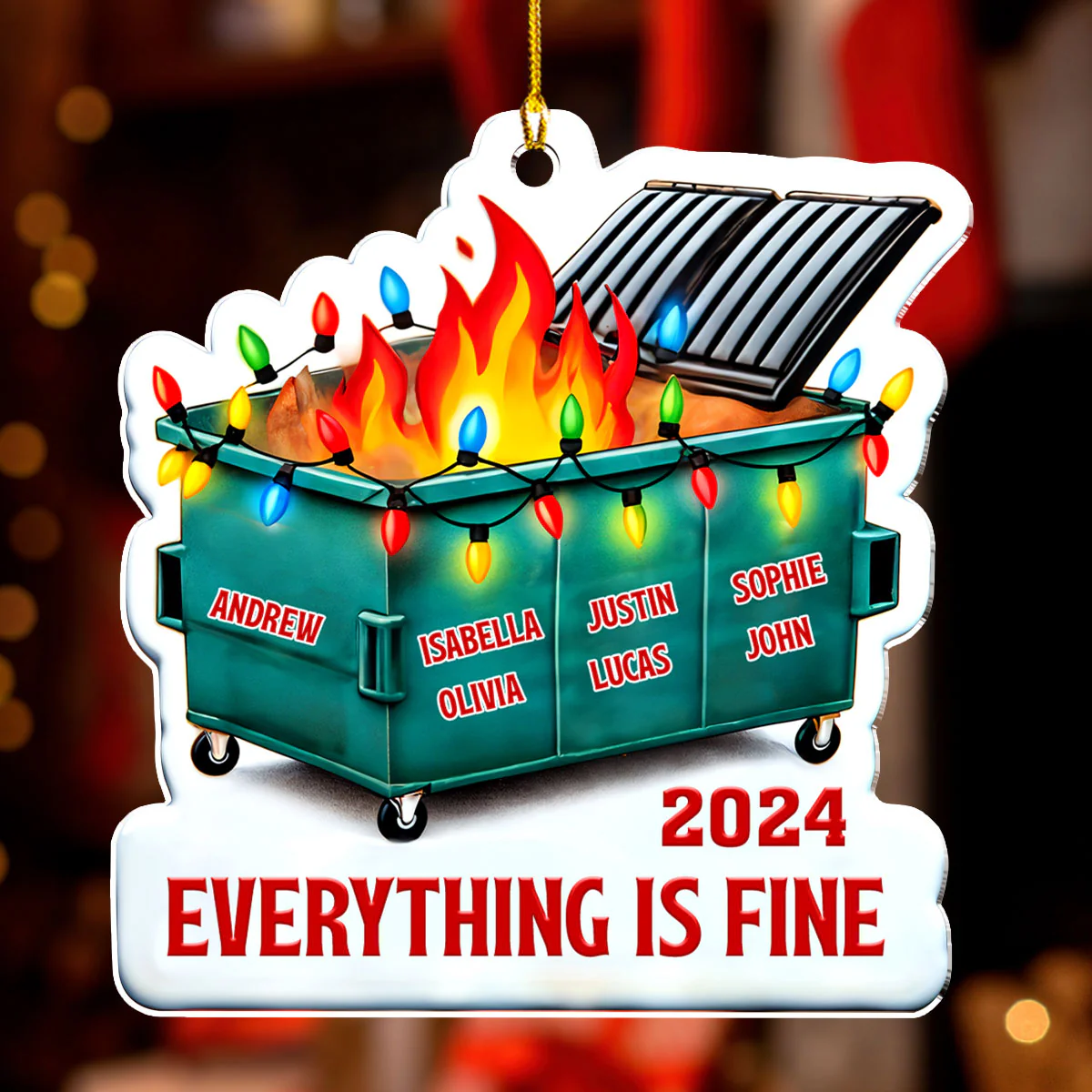Everything Is Fine Work Besties - Personalized Custom Acrylic Ornament - Image 3