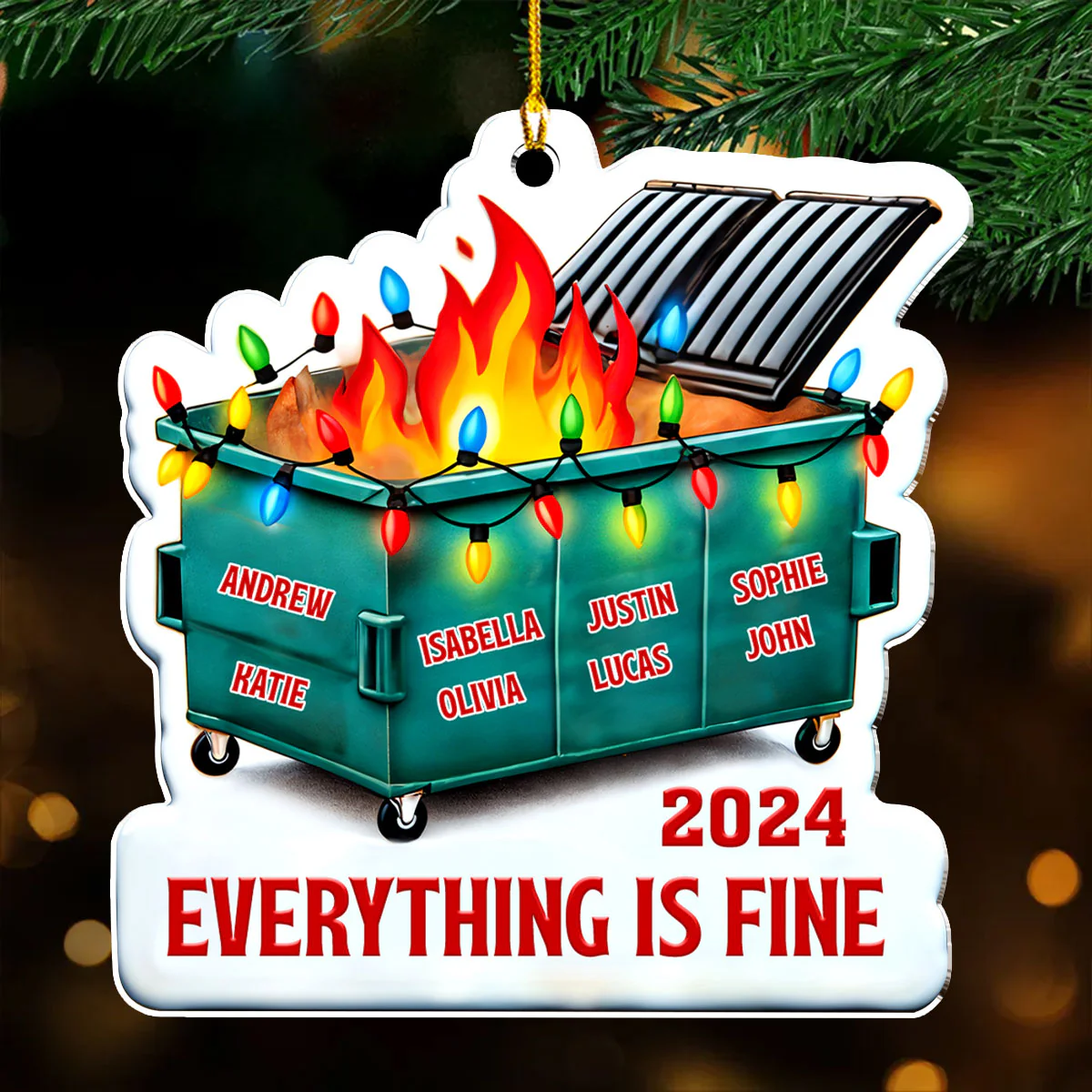 Everything Is Fine Work Besties - Personalized Custom Acrylic Ornament - Image 4