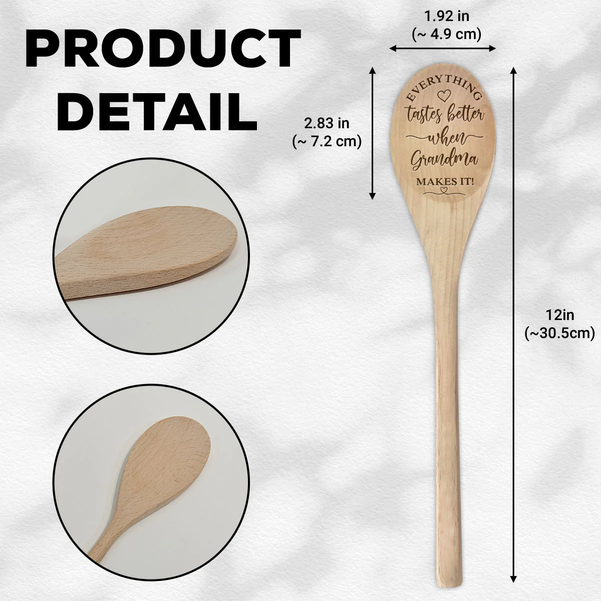Everything Tastes Better When Grandma Makes It - Personalized Custom Engraved Wooden Spoon - Image 4