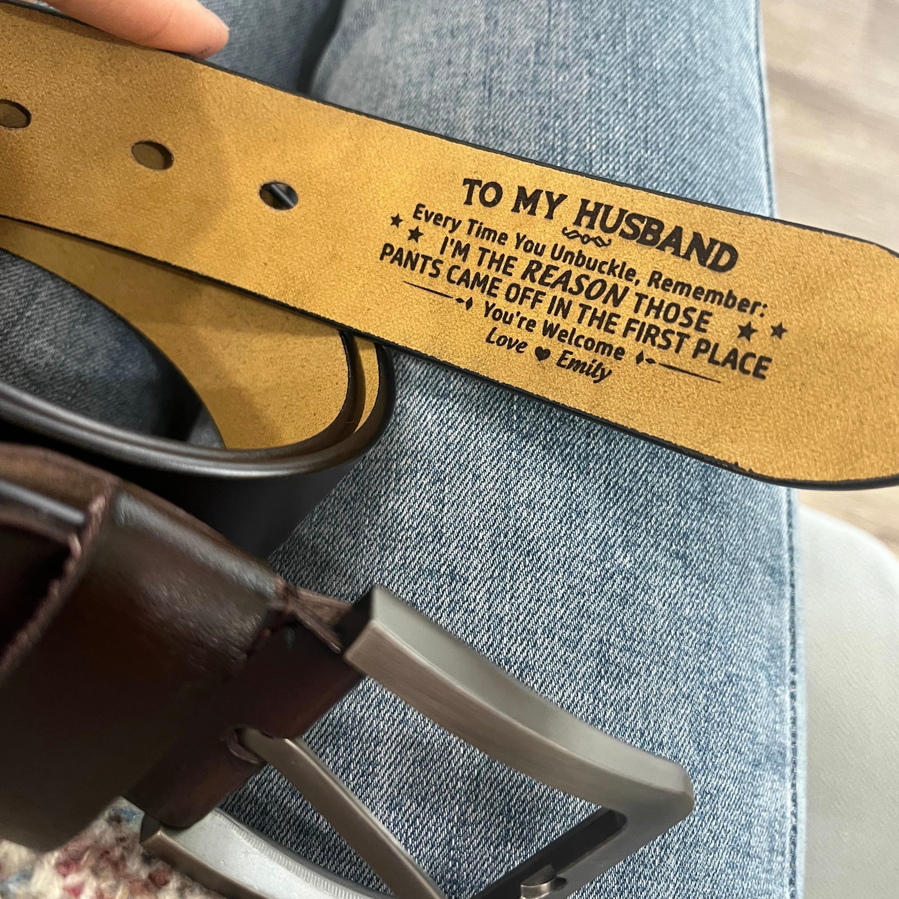 Everytime You Unbuckle - Personalized Engraved Leather Belt - Image 3