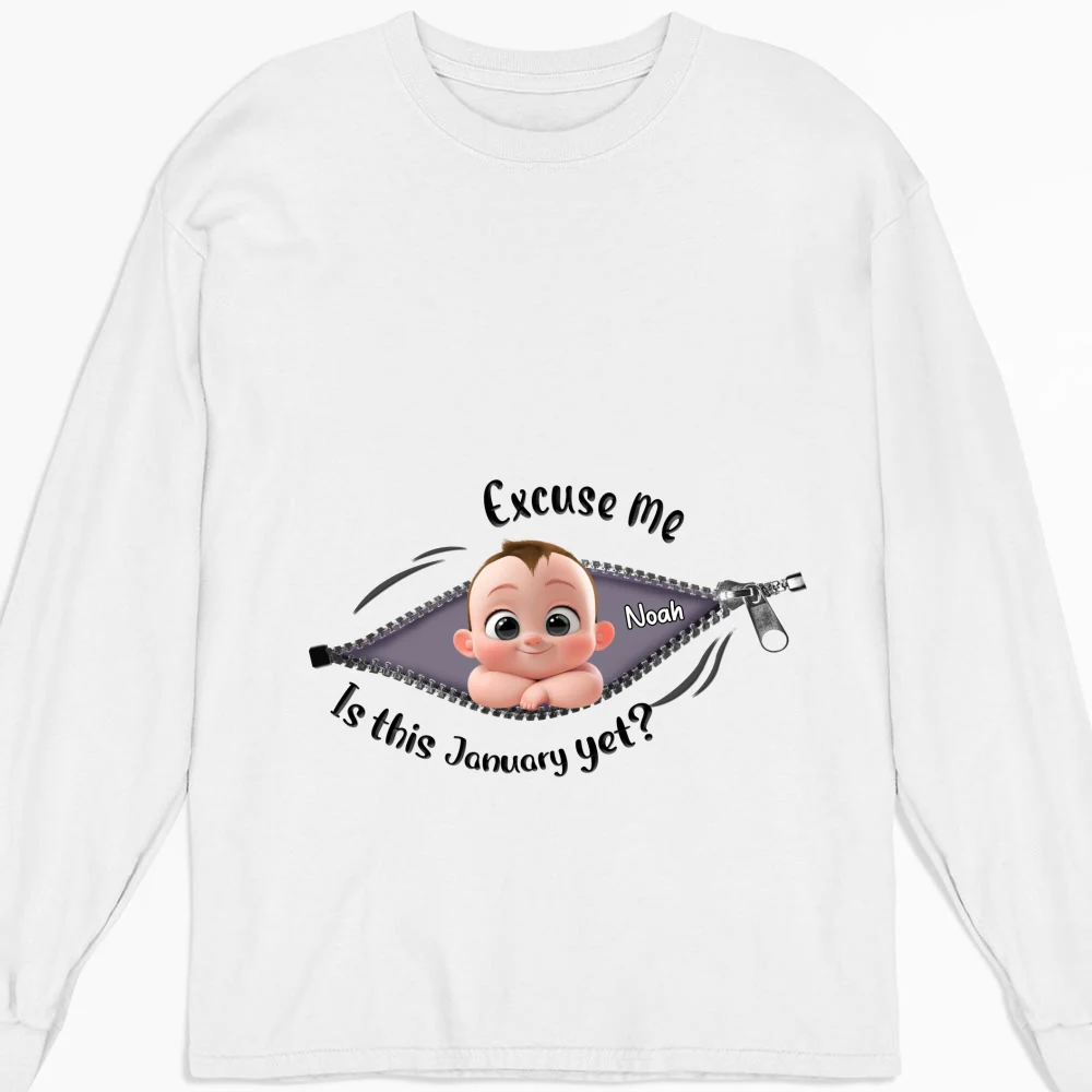 Expecting Parents Excuse Me Is It Yet - Personalized Custom Shirt - Image 10