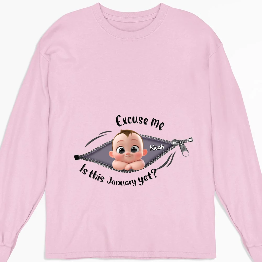 Expecting Parents Excuse Me Is It Yet - Personalized Custom Shirt - Image 12