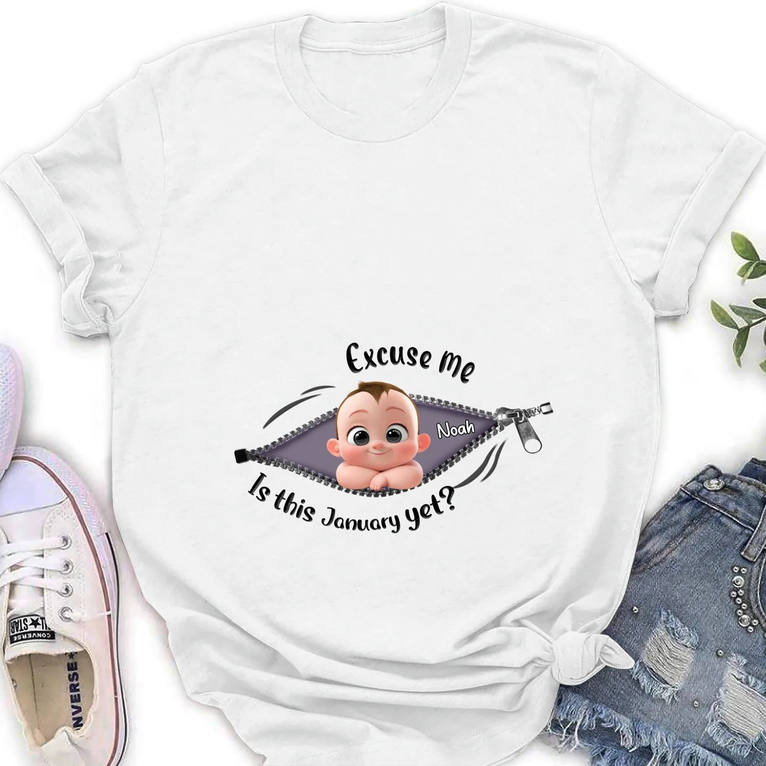 Expecting Parents Excuse Me Is It Yet - Personalized Custom Shirt - Image 16