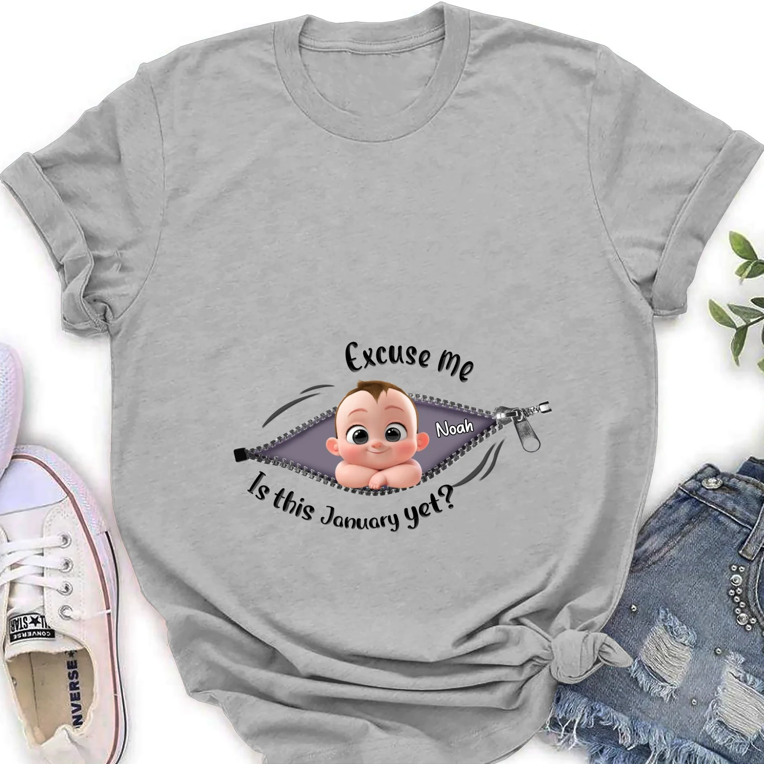 Expecting Parents Excuse Me Is It Yet - Personalized Custom Shirt - Image 17