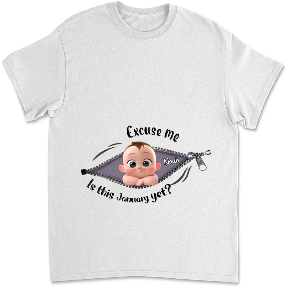 Expecting Parents Excuse Me Is It Yet - Personalized Custom Shirt - Image 6
