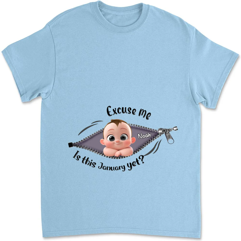 Expecting Parents Excuse Me Is It Yet - Personalized Custom Shirt - Image 8