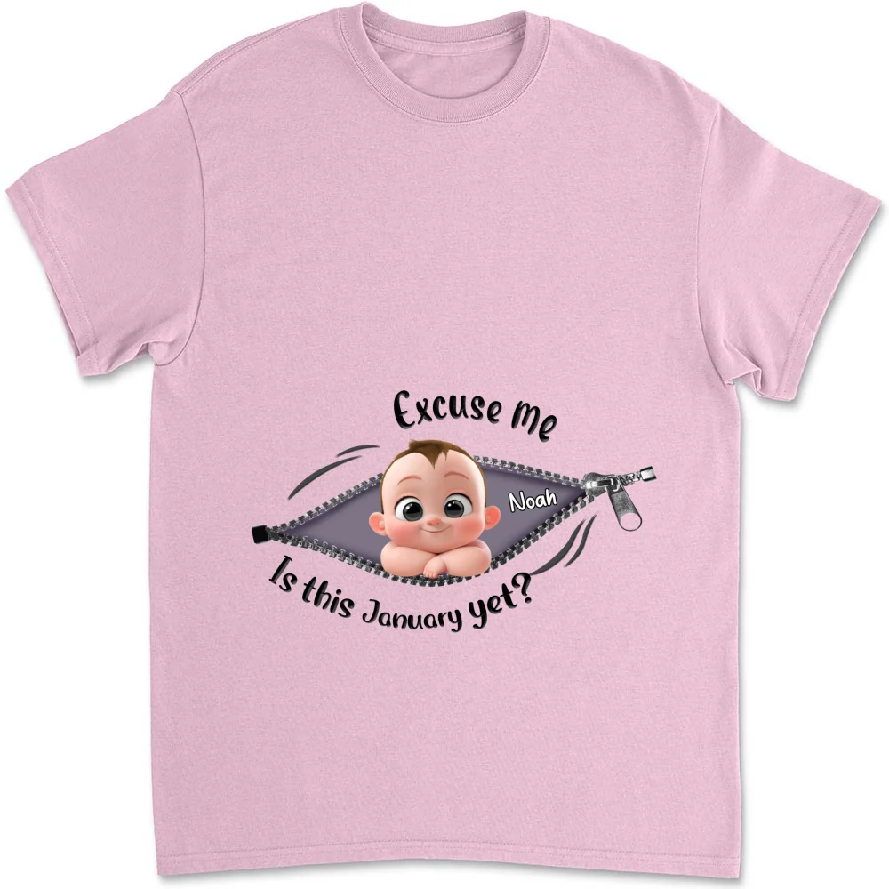 Expecting Parents Excuse Me Is It Yet - Personalized Custom Shirt - Image 9