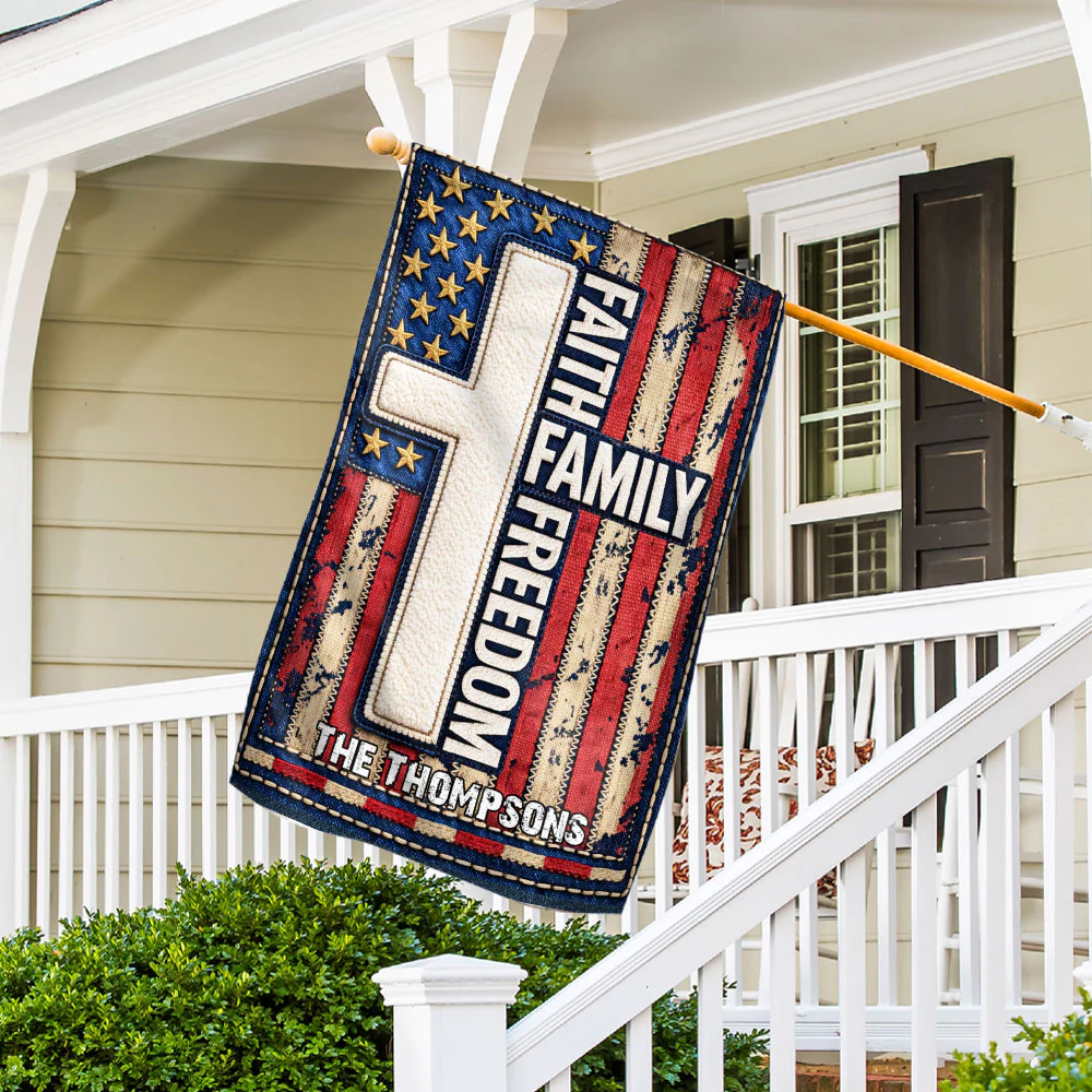 Faith Freedom - Personalized Custom Flag - Image 2