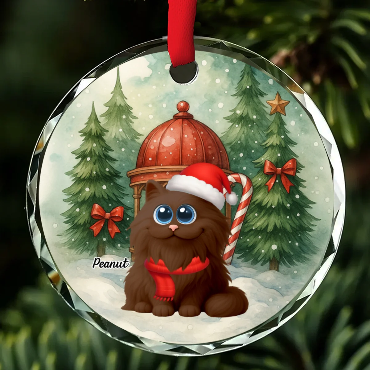 Falling In Me Cat Ver 2 - Personalized Custom Glass Ornament - Image 7