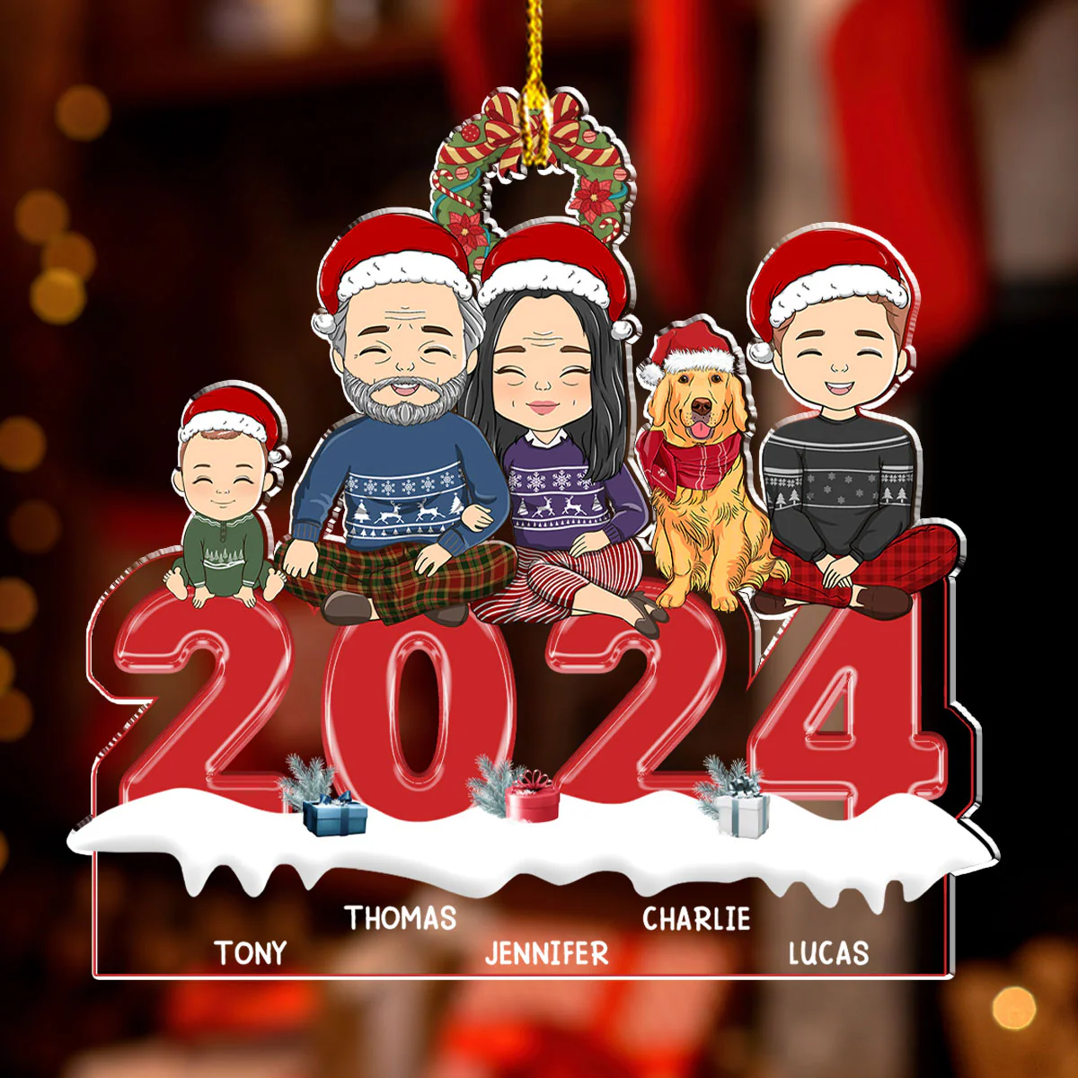 Family 2024 - Personalized Custom Acrylic Ornament - Image 4