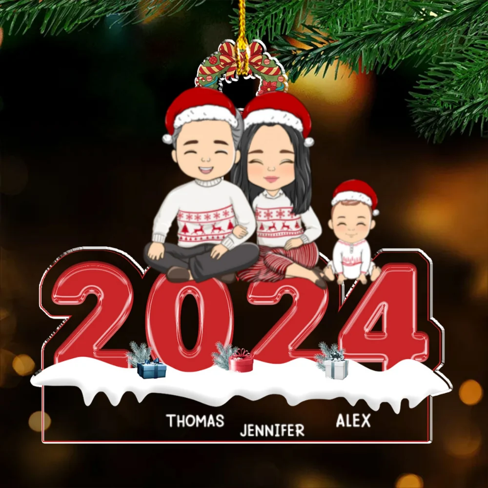 Family 2024 - Personalized Custom Acrylic Ornament - Image 5