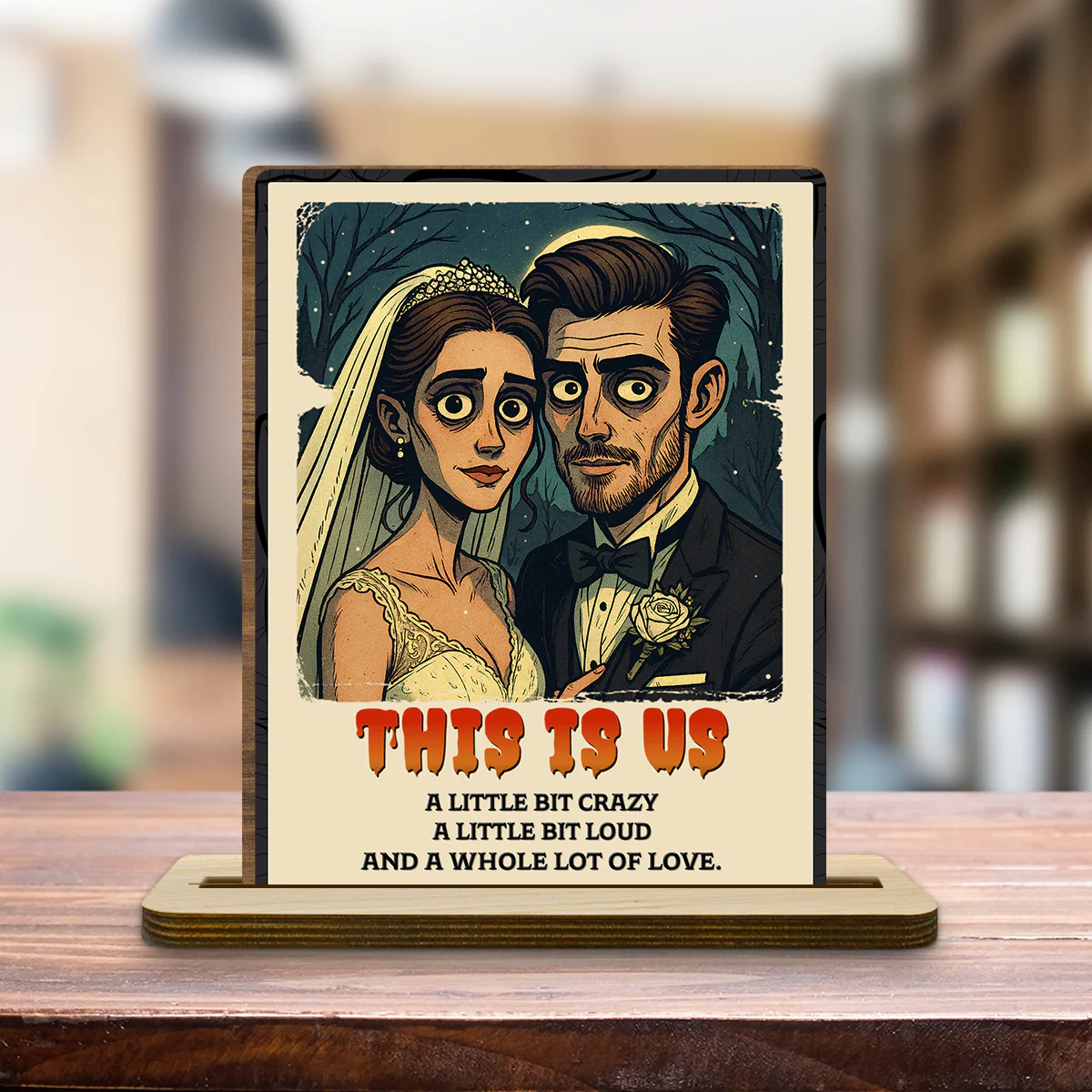 Family A Little Bit Crazy - Personalized Custom 2-Layer Wood Plaque With Flat Base - Image 4