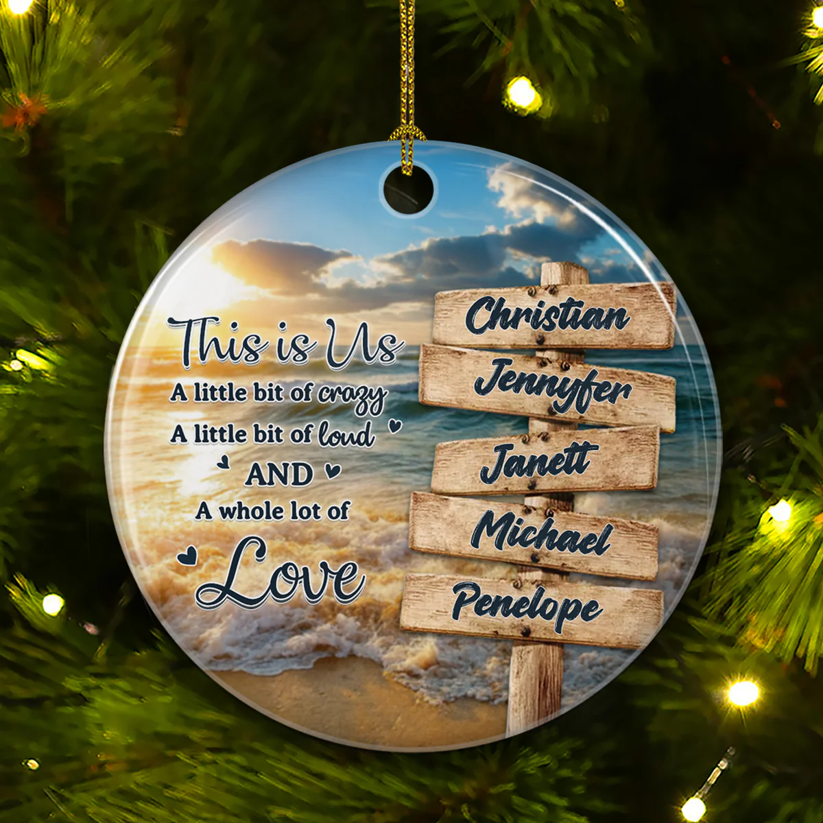 Family A Whole Lot Of Love - Personalized Custom Ceramic Ornament - Image 5