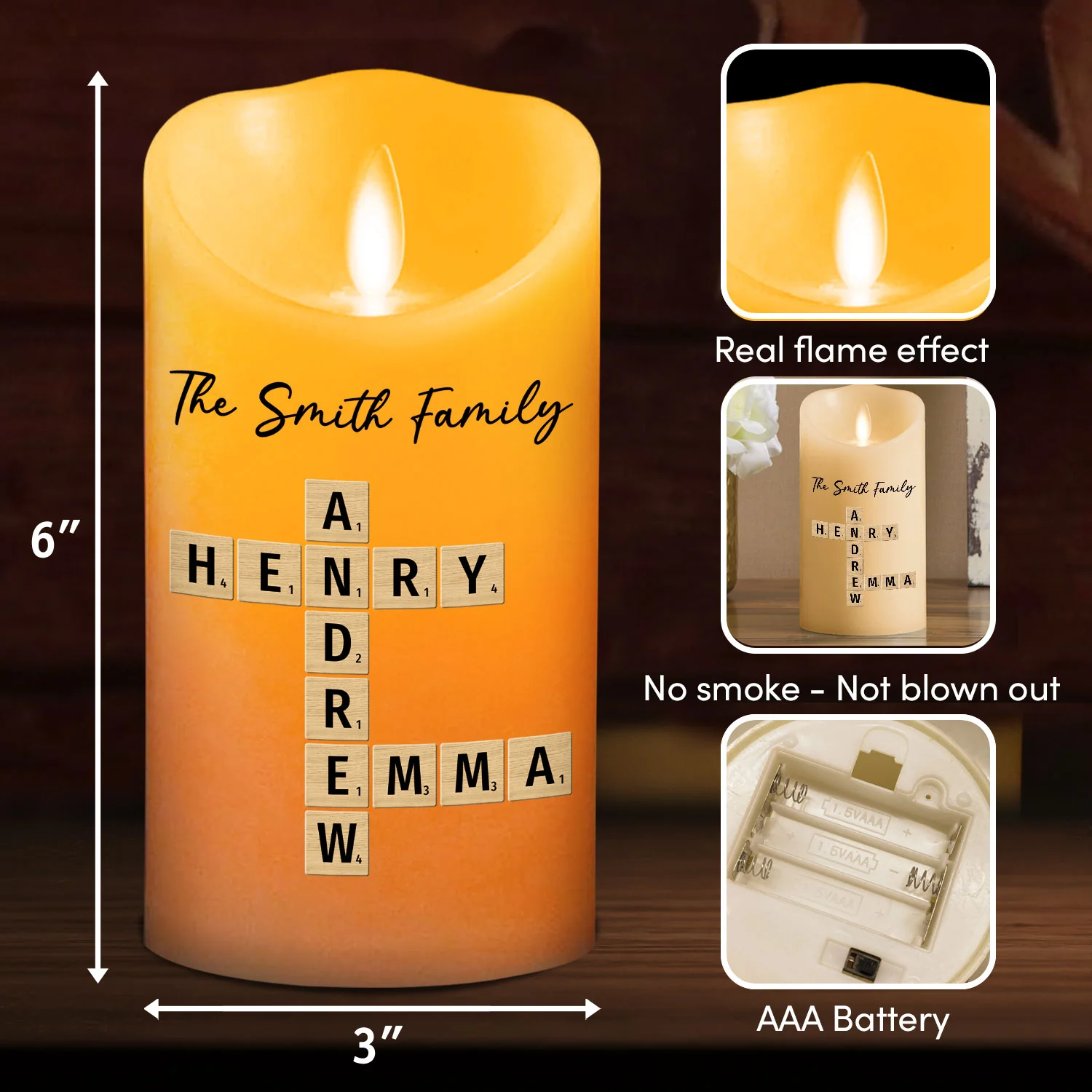 Family A Whole Lot Of Love - Personalized Custom LED Candle - Image 13
