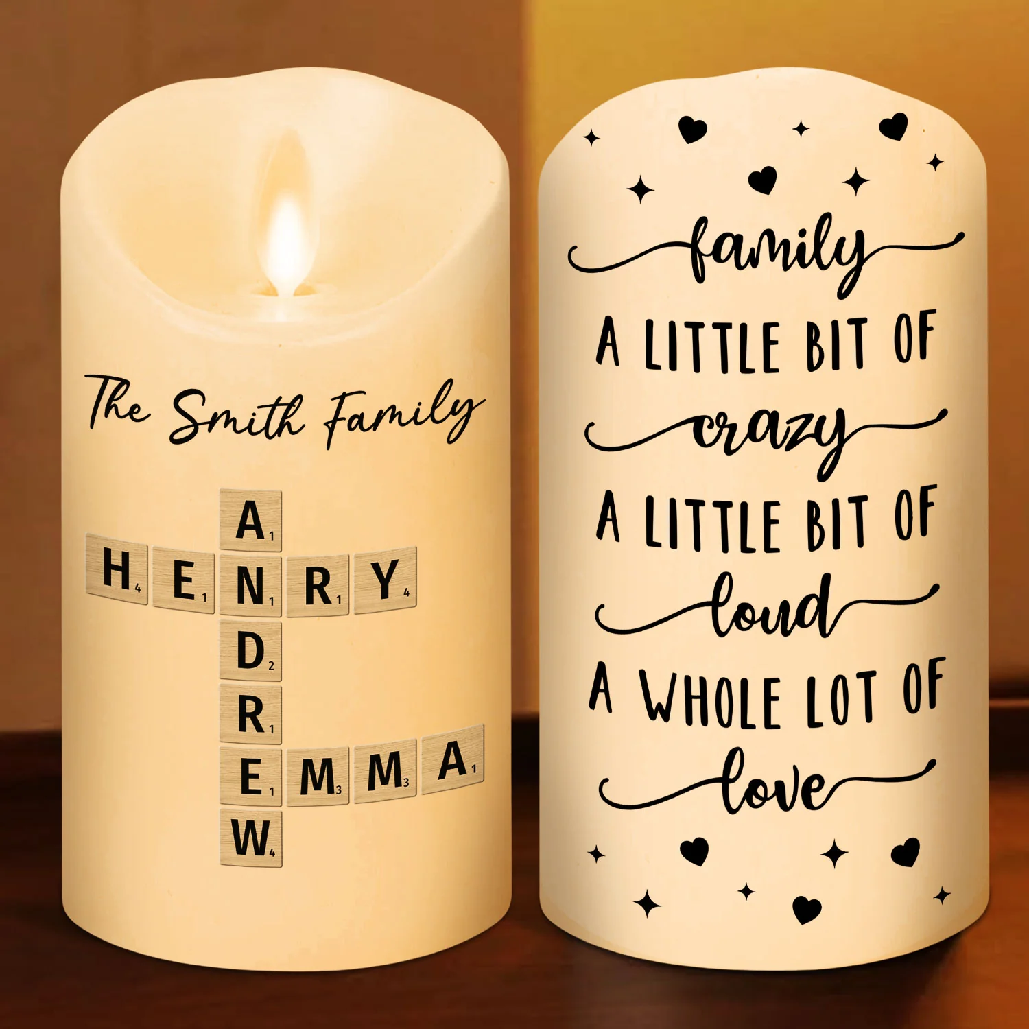 Family A Whole Lot Of Love - Personalized Custom LED Candle - Image 2