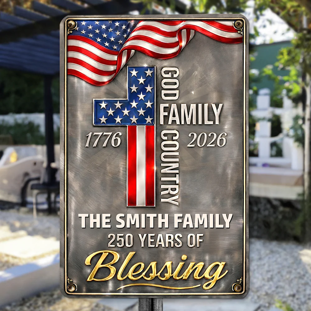 Family And Country - Personalized Custom 3D Inflated Effect Metal Sign - Image 4