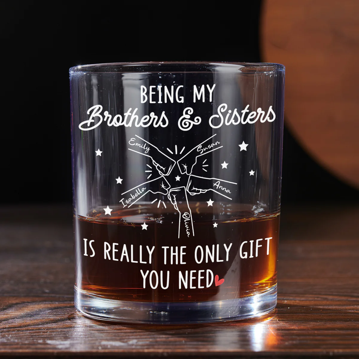 Family Bonds Never Diluted - Personalized Custom Whiskey Glass - Image 4