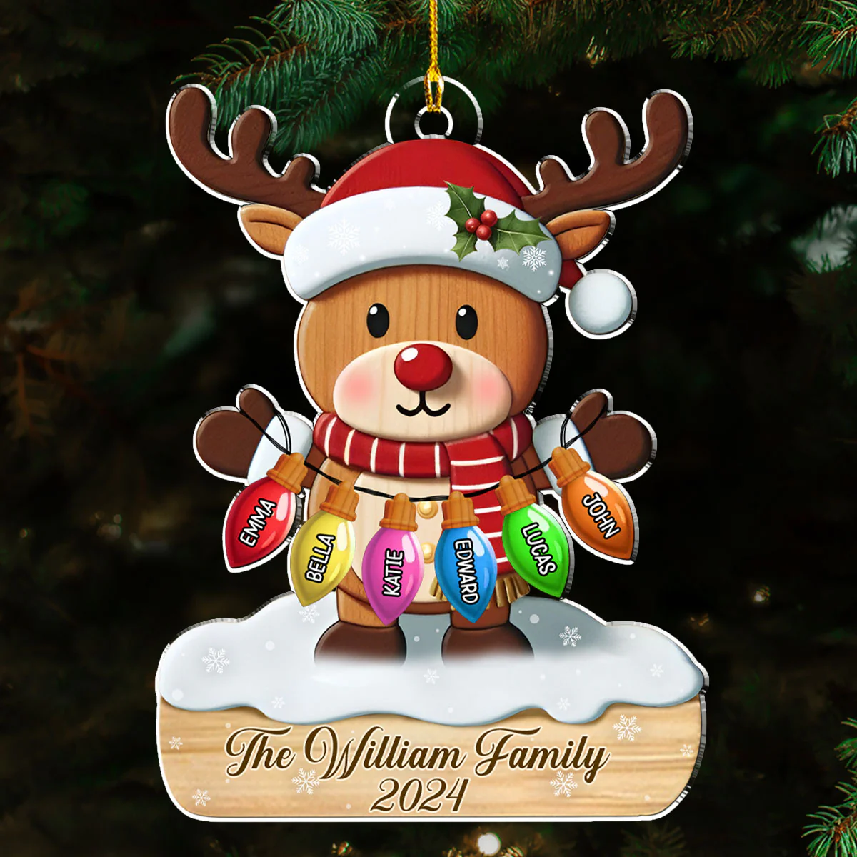 Family Bulb - Personalized Custom Acrylic Ornament - Image 2