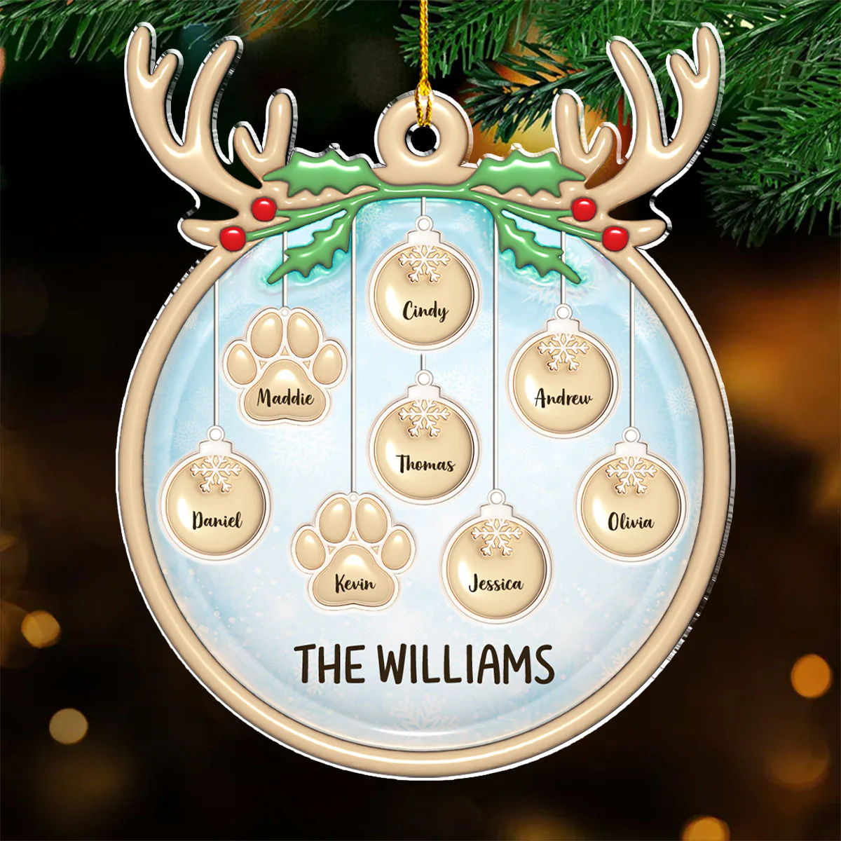 Family Charm - Personalized Custom 3D Inflated Effect Acrylic Ornament - Image 2